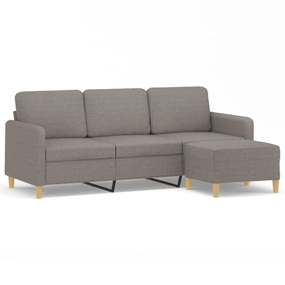 Driezitsbank Met Voetenbank 180 Cm Stof Taupe