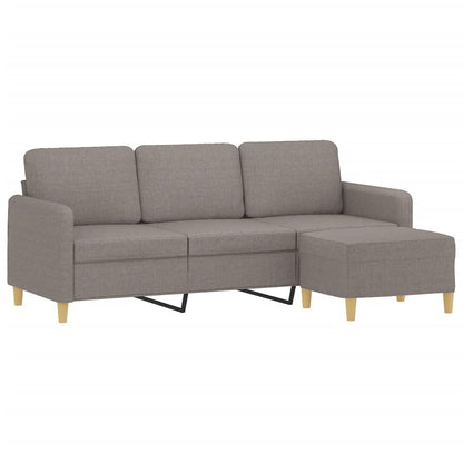 Driezitsbank Met Voetenbank 180 Cm Stof Taupe