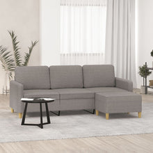 Driezitsbank Met Voetenbank 180 Cm Stof Taupe