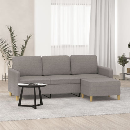 Driezitsbank Met Voetenbank 180 Cm Stof Taupe