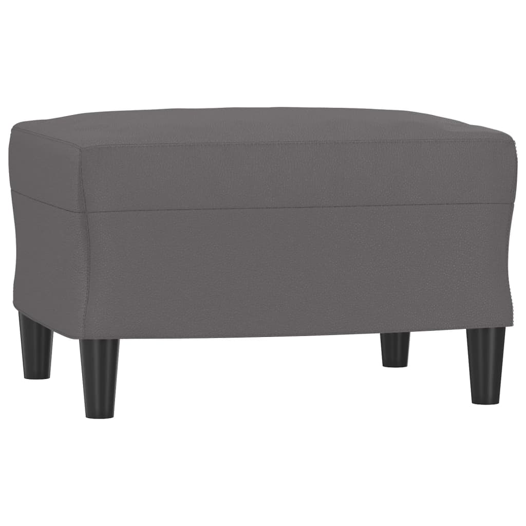 Fauteuil met voetenbank 60 cm kunstleer grijs