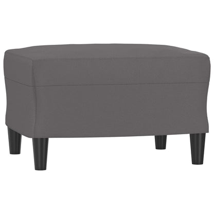 Fauteuil met voetenbank 60 cm kunstleer grijs