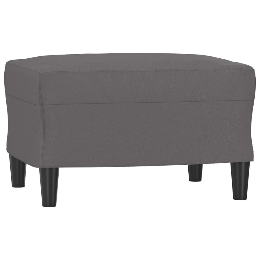 Fauteuil met voetenbank 60 cm kunstleer grijs