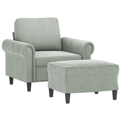 Fauteuil Met Voetenbank 60 Cm Fluweel