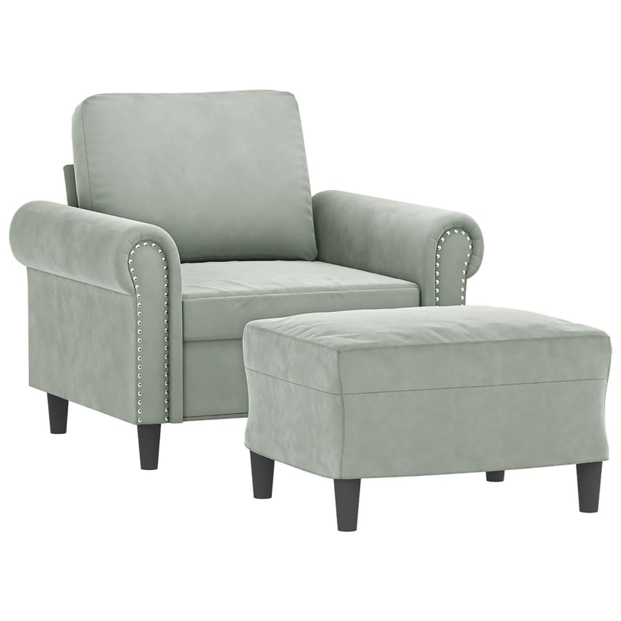 Fauteuil Met Voetenbank 60 Cm Fluweel