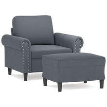 Fauteuil Met Voetenbank 60 Cm Fluweel Donkergrijs