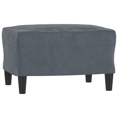 Fauteuil Met Voetenbank 60 Cm Fluweel Donkergrijs