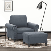 Fauteuil met voetenbank 92x77x80 cm fluweel donkergrijs