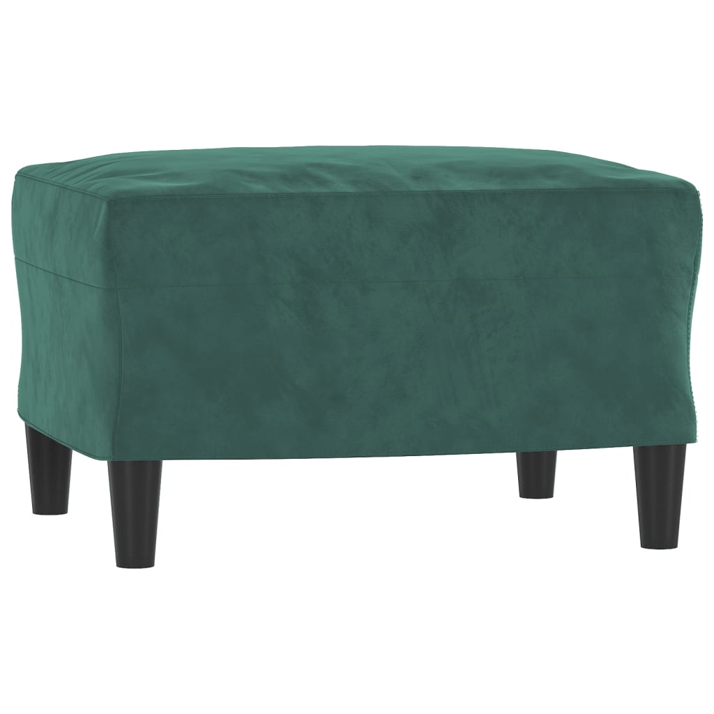 Fauteuil met voetenbank 60 cm fluweel donkergroen