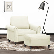 Fauteuil met voetenbank 92x77x80 cm fluweel crèmekleurig