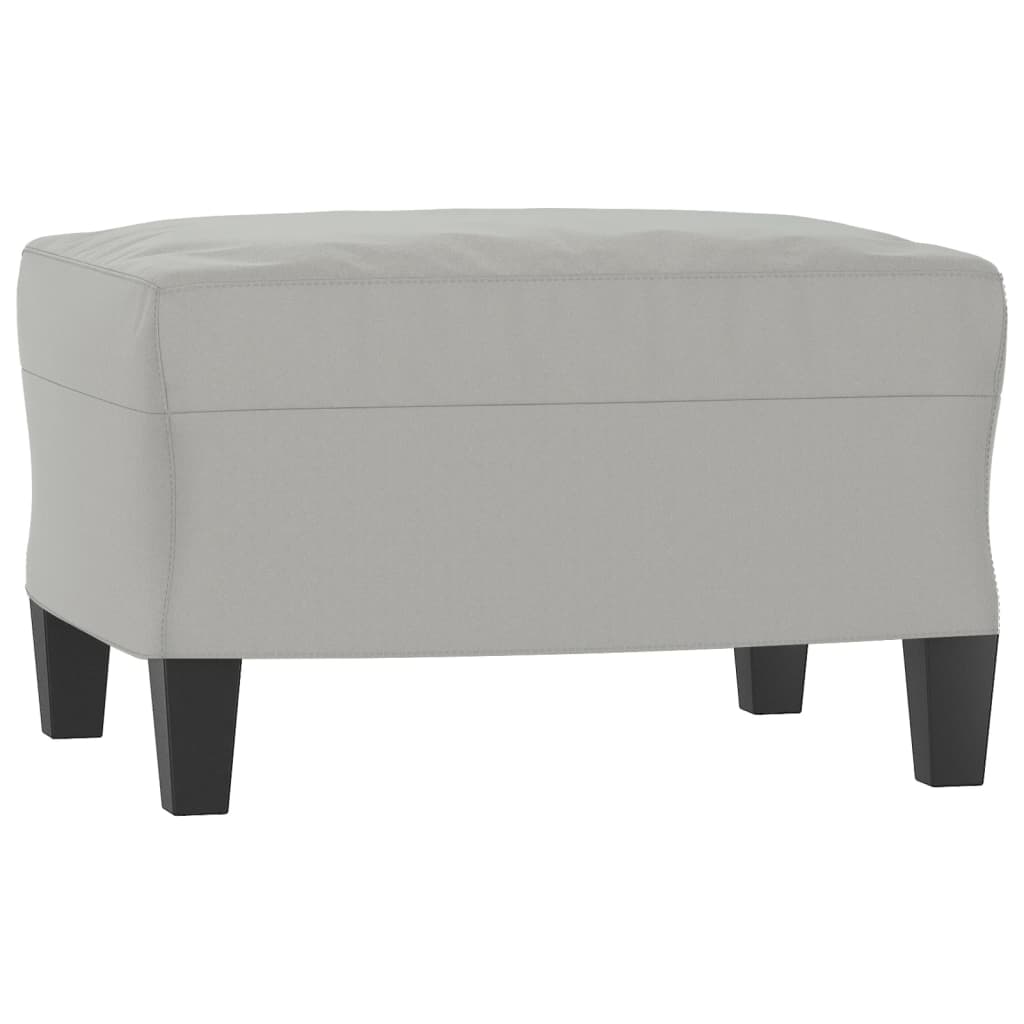 Fauteuil Met Voetenbank 60 Cm Microvezelstof Lichtgrijs