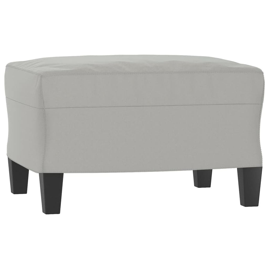 Fauteuil Met Voetenbank 60 Cm Microvezelstof Lichtgrijs