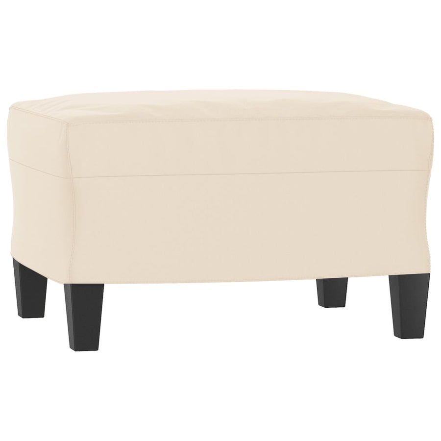 Fauteuil met voetenbank 60 cm microvezelstof beige