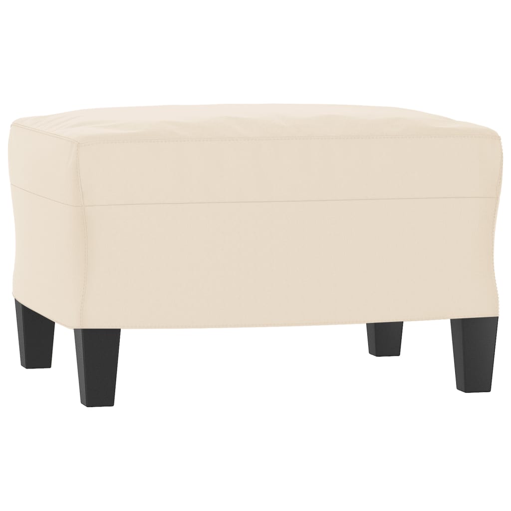 Driezitsbank met voetenbank 180 cm microvezelstof beige