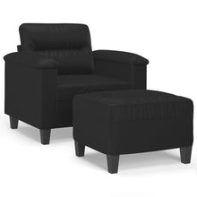 Fauteuil Met Voetenbank 60 Cm Kunstleer Zwart