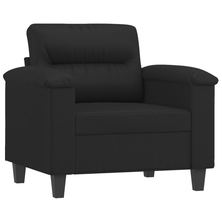Fauteuil Met Voetenbank 60 Cm Kunstleer Zwart