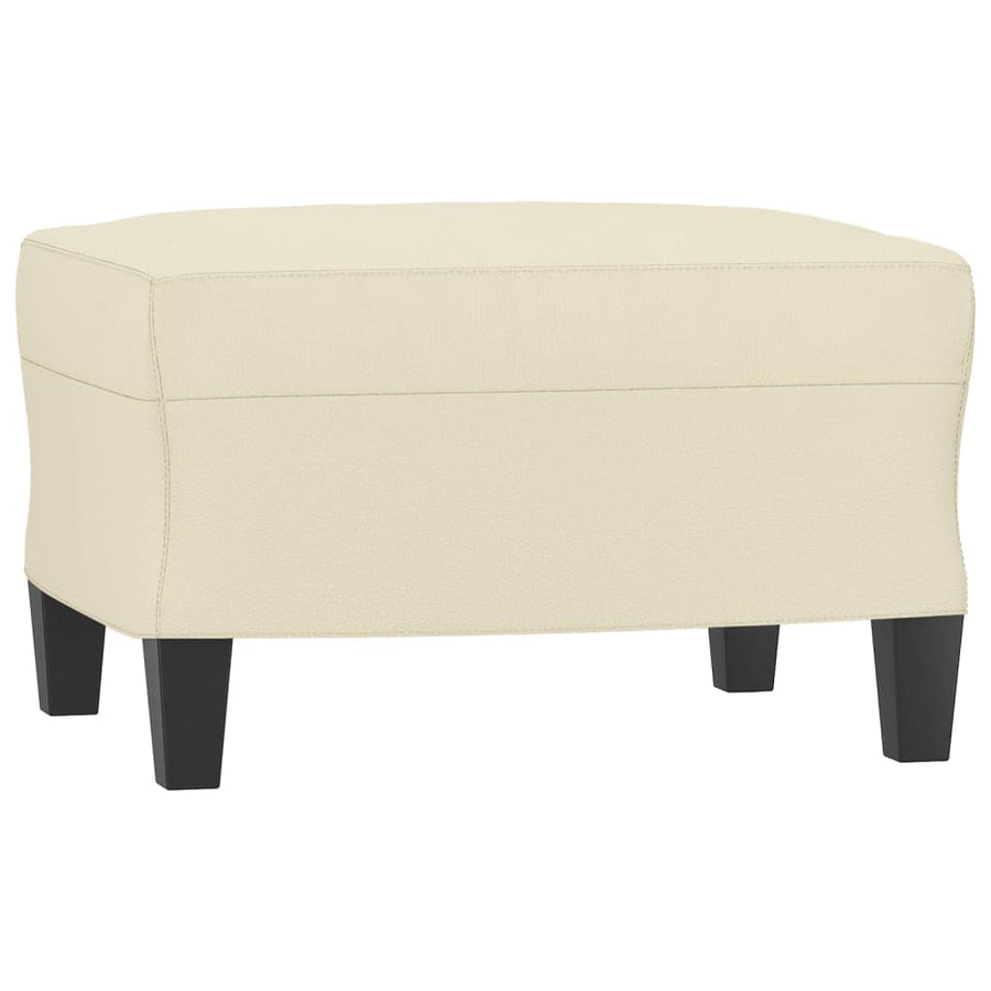 Fauteuil Met Voetenbank 60 Cm Kunstleer Kleurig Crème