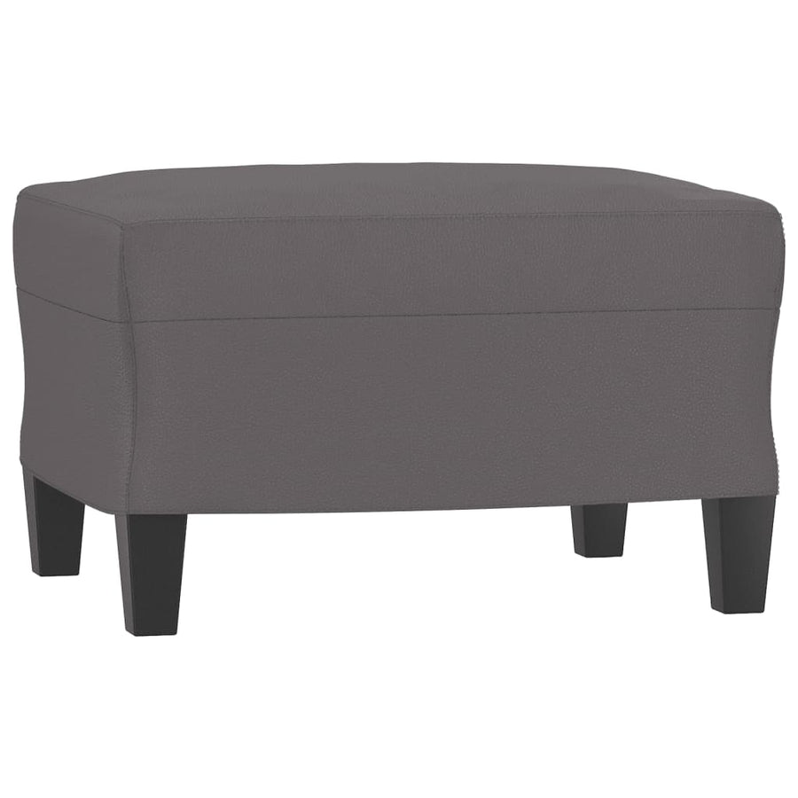 Fauteuil Met Voetenbank 60 Cm Kunstleer Grijs