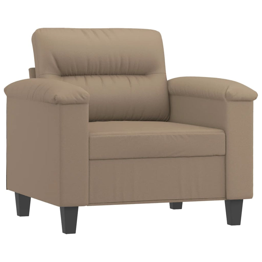 Fauteuil Met Voetenbank 60 Cm Kunstleer Kleurig Cappuccino