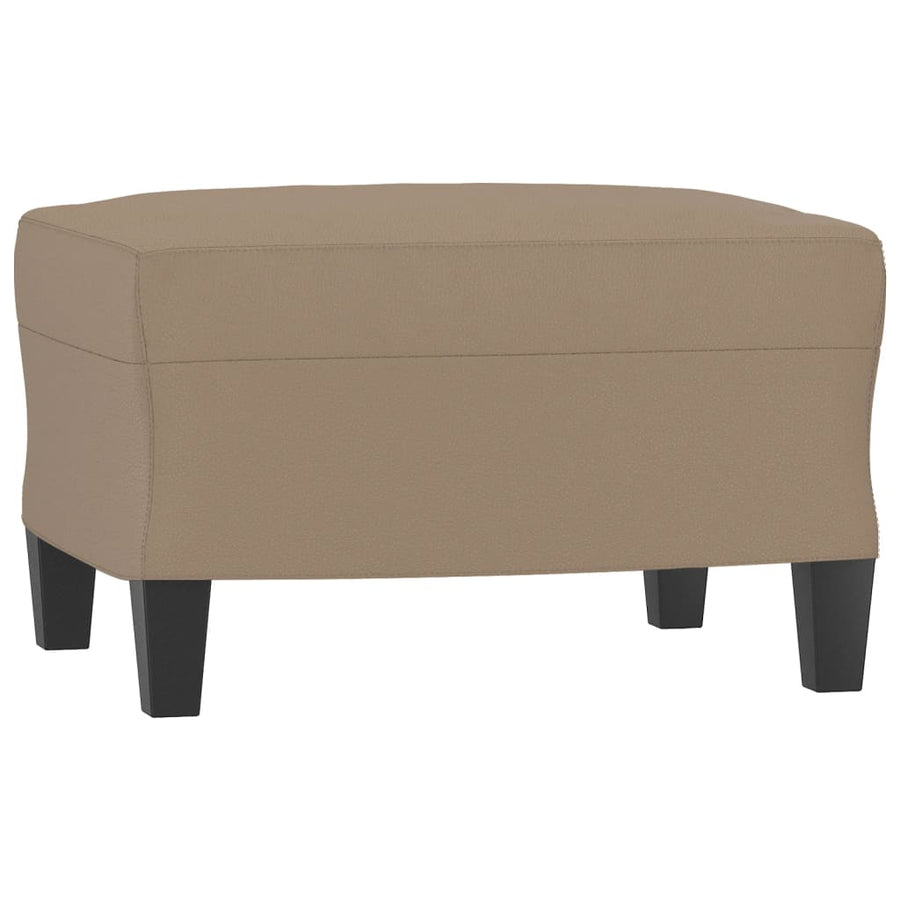 Fauteuil Met Voetenbank 60 Cm Kunstleer Kleurig Cappuccino