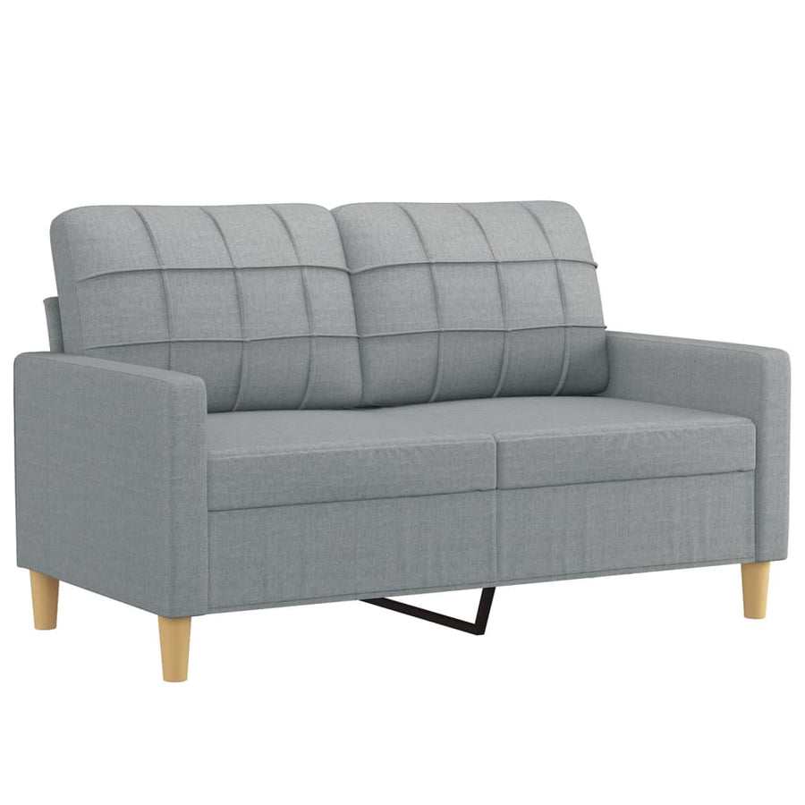 3-delige Loungeset met kussens stof lichtgrijs Lichtgrijs met kussens