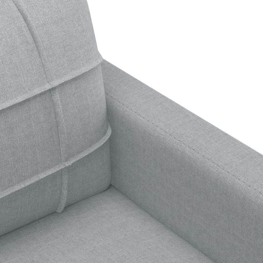 3-delige Loungeset met kussens stof lichtgrijs Lichtgrijs met kussens