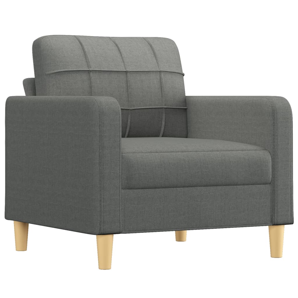 3-Delige Loungeset Stof Donkergrijs met kussens