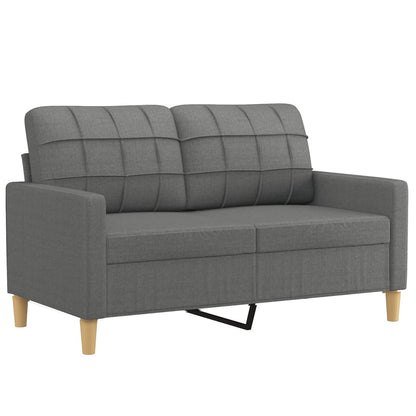 3-Delige Loungeset Stof Donkergrijs met kussens