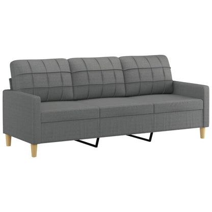 3-Delige Loungeset Stof Donkergrijs met kussens