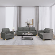 Loungeset 3-delig stof donkergrijs