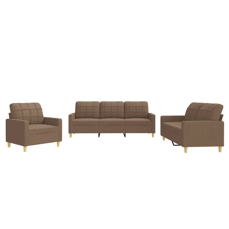 4-Delige Loungeset Met Kussens Stof Bruin
