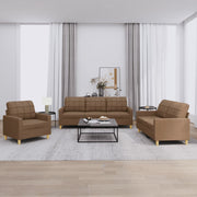 Loungeset 4-delig bruin stof