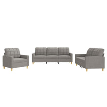 3-delige Loungeset met kussens stof taupe