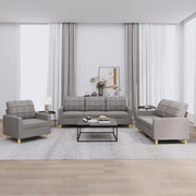 Loungeset 3-delig stof taupe