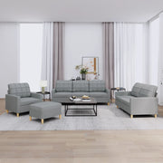 Loungeset 4-delig stof lichtgrijs