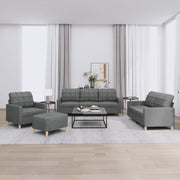 Loungeset 4-delig stof donkergrijs