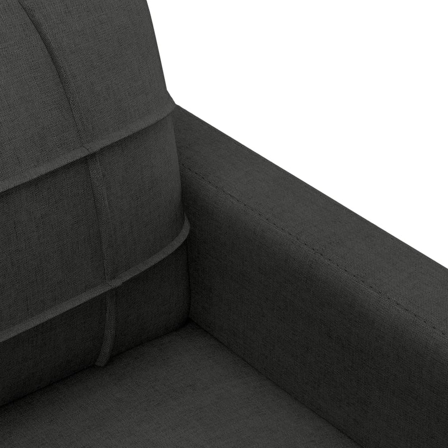 4-delige loungeset met kussens stof zwart Zwart met kussens en voetenbankje