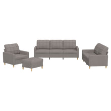 4-delige Loungeset met kussens stof taupe