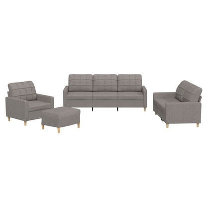 4-delige Loungeset met kussens stof taupe