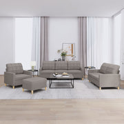 Loungeset 4-delig taupe stof