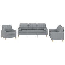 3-Delige Loungeset Stof Lichtgrijs met kussens