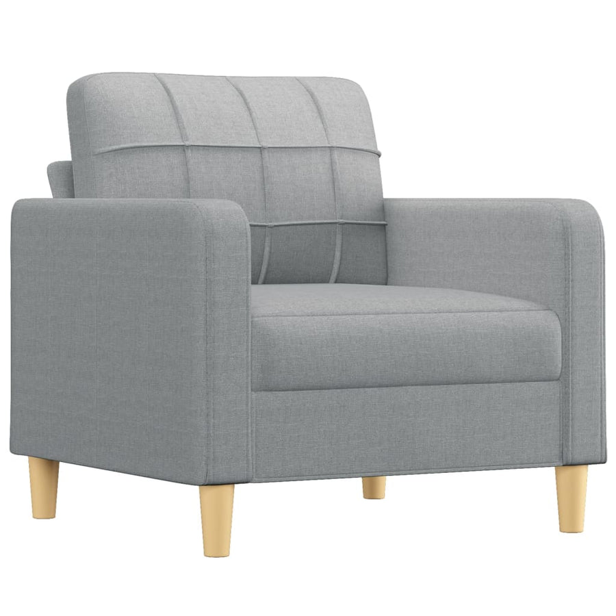 3-Delige Loungeset Stof Lichtgrijs met kussens