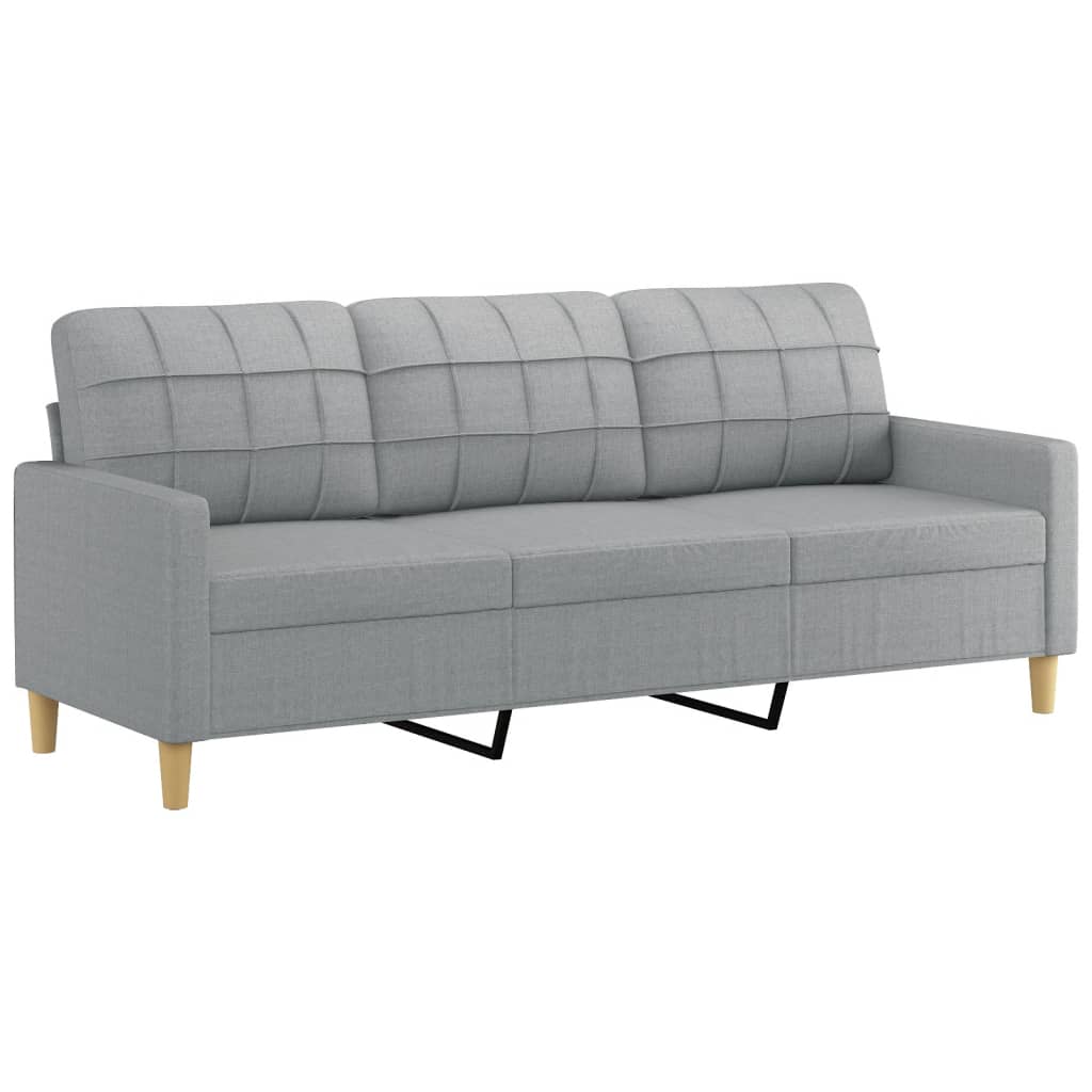3-Delige Loungeset Stof Lichtgrijs met kussens