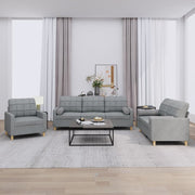 Loungeset 3-delig stof lichtgrijs