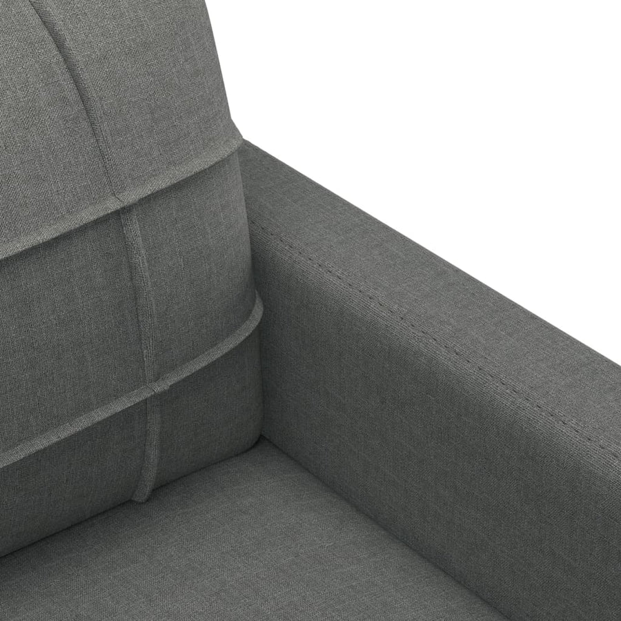 3-delige Loungeset met kussens stof donkergrijs Donkergrijs met kussens