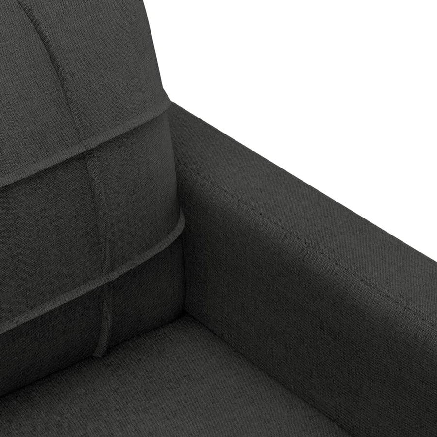3-Delige Loungeset Stof Zwart met kussens