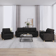Loungeset 3-delig stof zwart