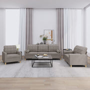 Loungeset 3-delig stof taupe