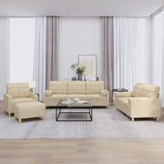 Loungeset 4-delig crème stof