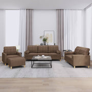 Loungeset 4-delig stof bruin